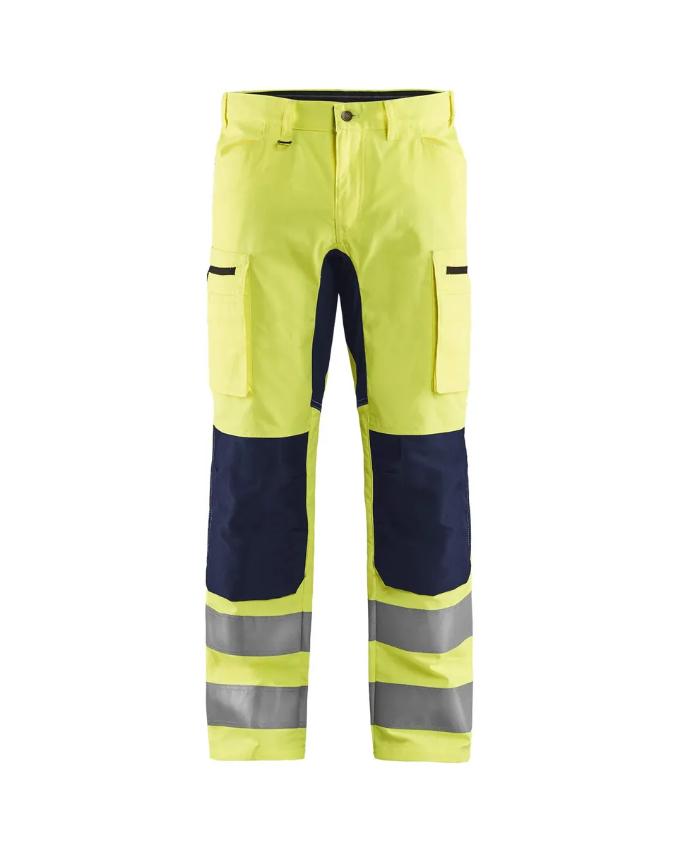 bl-kl-der-1585-arbeitshose-stretch-high-vis-gelb-marineblau-d116 image 1