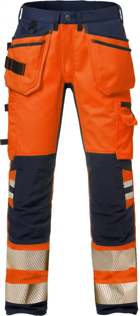 fristads-high-vis-handwerker-stretch-hose-frau-2710-plu-klasse-2-warnschutzhose- image 1