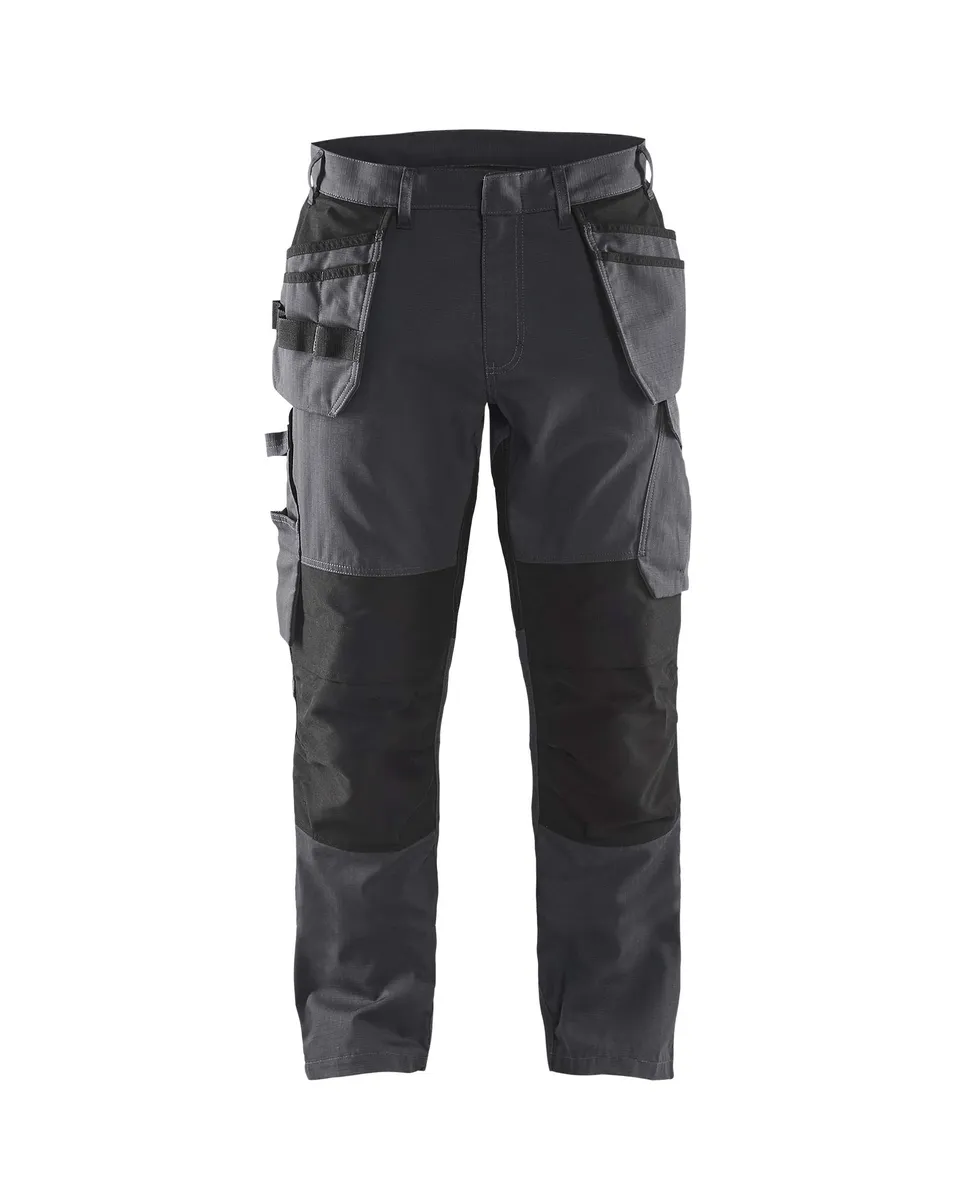 bl-kl-der-service-arbeitshose-mit-stretch-und-nageltaschen-mittelgrau-schwarz image 1