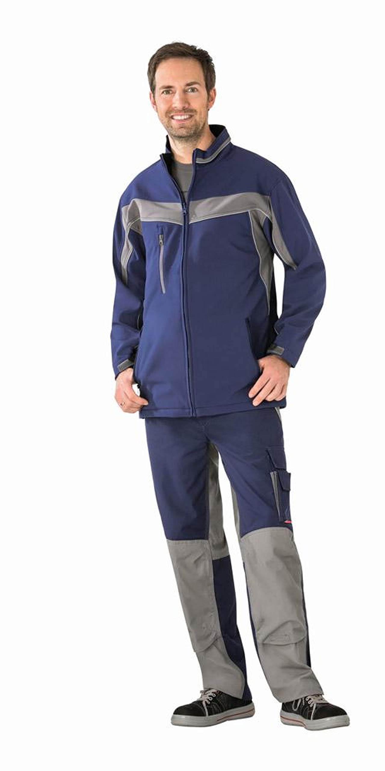 planam-plaline-softshelljacke-herren-m-schwarz-zink-wasserabweisend image 1