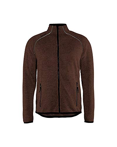 bl-kl-der-strickjacke-braun-schwarz-fleece-jacke-mit-rei-verschluss-gr-e-xs image 4