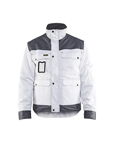 bl-kl-der-4865-maler-gef-tterte-winterjacke-wei-grau-arbeitsjacke image 4