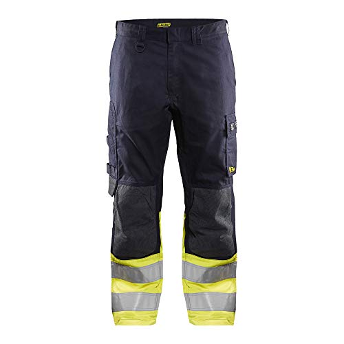 bl-kl-der-1488-multinorm-arbeitshose-inh-rent-marineblau-gelb-c58 image 2