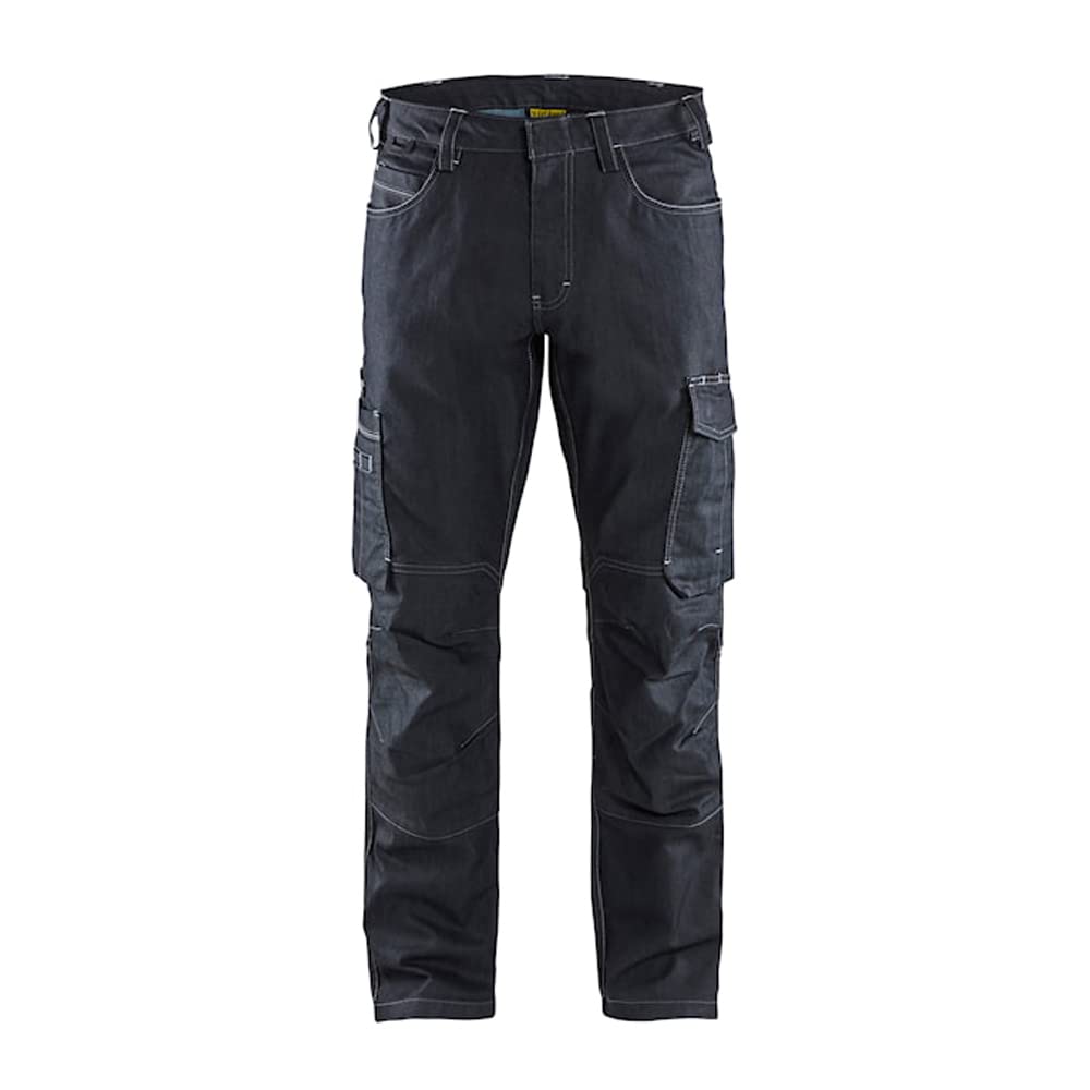 bl-kl-der-1457-service-denim-stretch-arbeitshose-marineblau-schwarz-c148 image 1