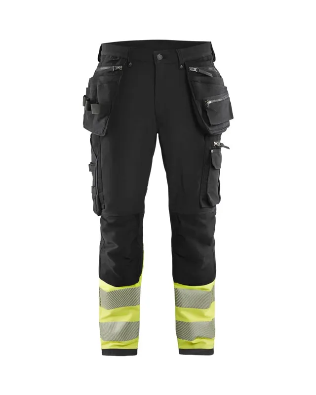 bl-kl-der-1993-hi-vis-4-wege-stretch-arbeitshose-schwarz-gelb-gr-e-d112 image 1
