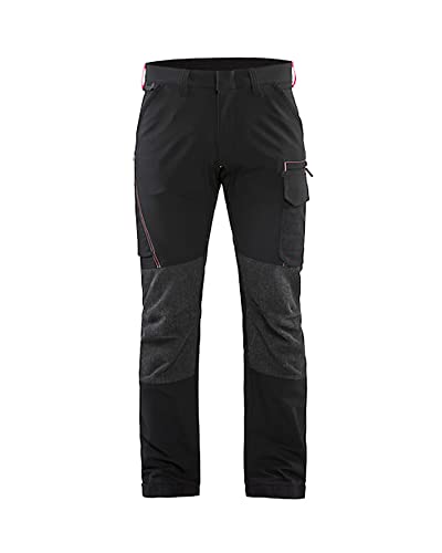 bl-kl-der-1422-4-wege-stretch-service-arbeitshose-schwarz-rot-d100 image 4
