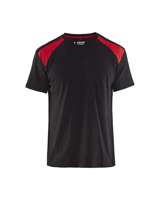 bl-kl-der-3379-zweifarbiges-arbeitsshirt-oeko-tex-made-in-green-schwarz-rot-xxxl image 1