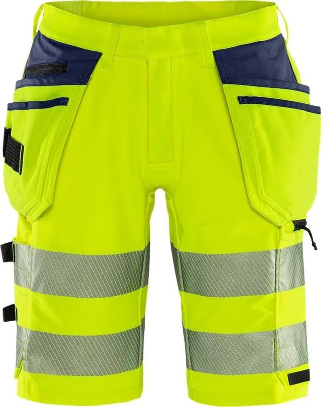 fristads-green-2646-gstp-high-vis-handwerker-stretch-shorts-kl-2-c52-warnschutz- image 1