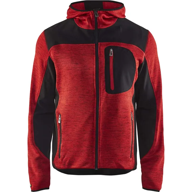 bl-kl-der-4930-strickjacke-mit-softshell-verst-rkungen-rot-schwarz-xxxl image 1
