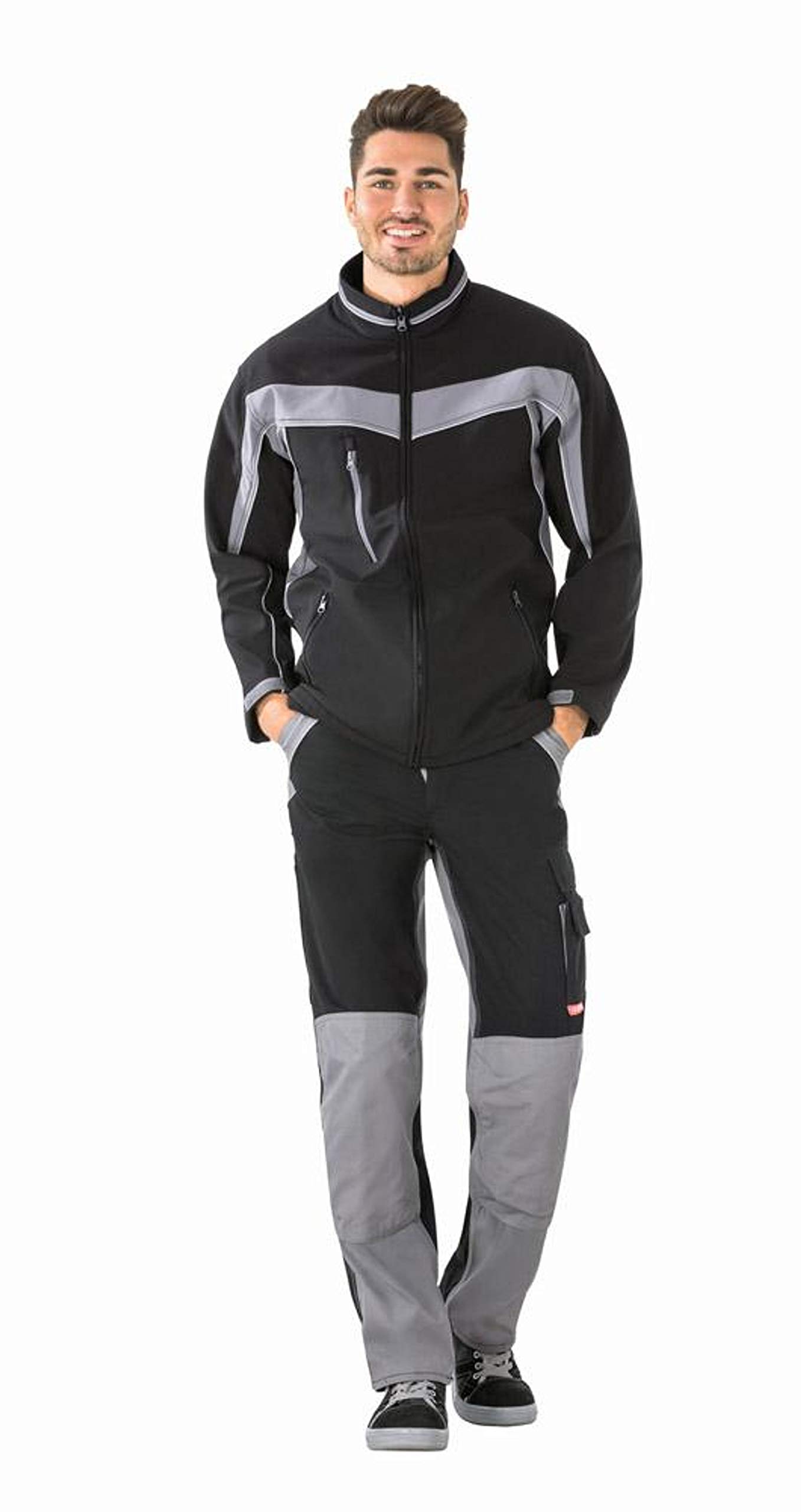 planam-plaline-softshelljacke-herren-m-schwarz-zink-wasserabweisend image 5