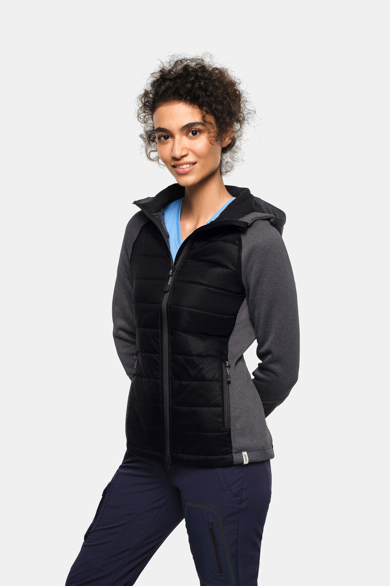 hakro-no-265-damen-kapuzen-hybridjacke-contrast-wasserabweisende-softshell-jacke image 2