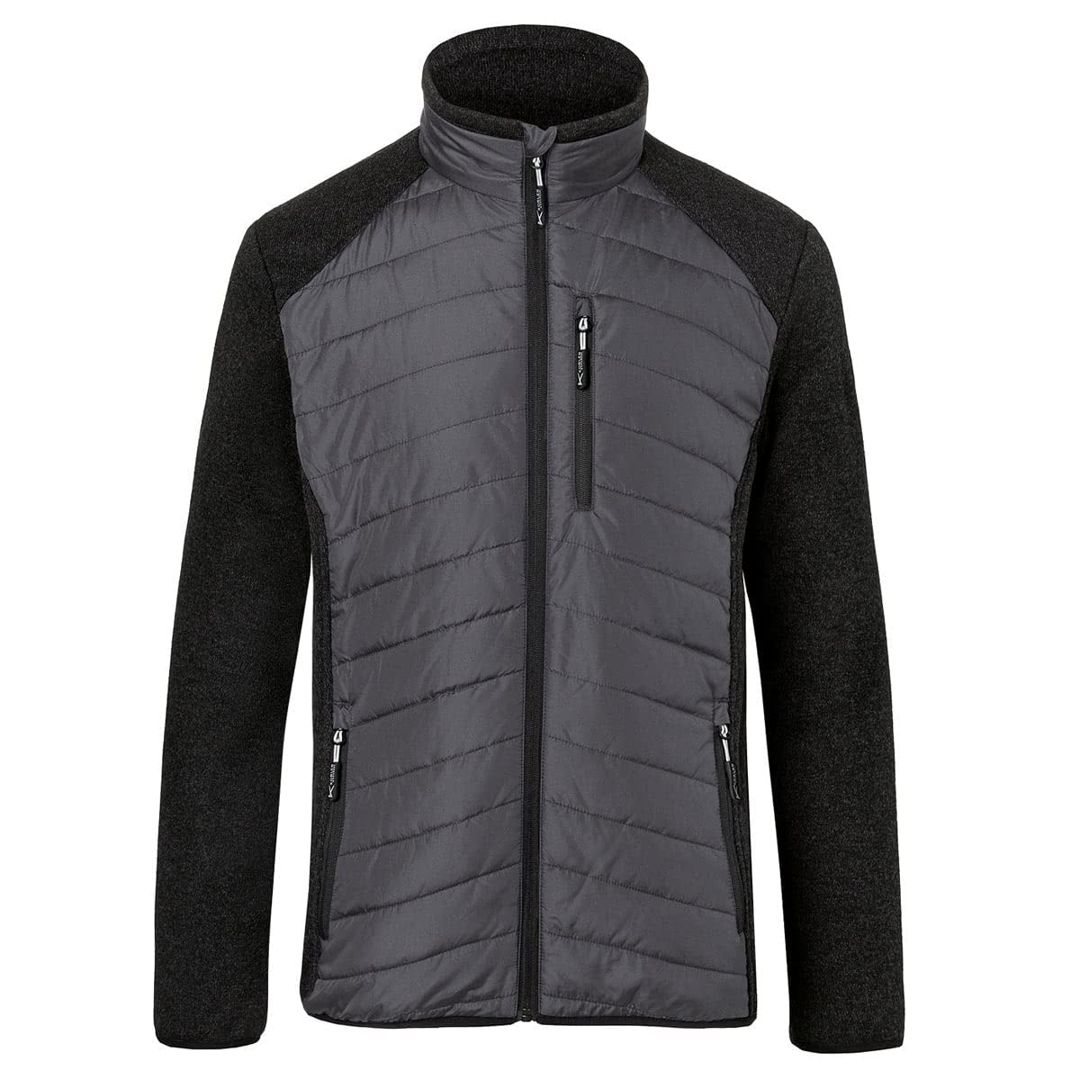 k-bler-workwear-hybridjacke-strickfleece-stepp-schwarz-dunkelgrau-gr-l image 3
