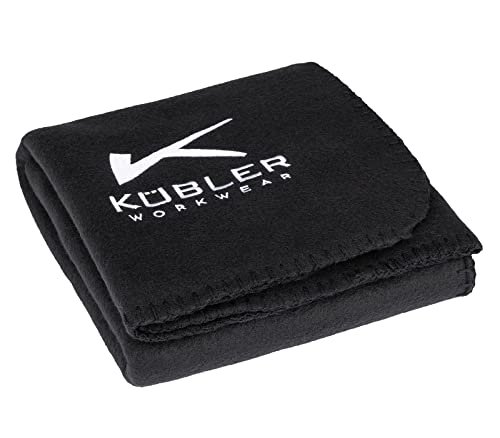 k-bler-fleecedecke-schwarz-1-45-m-x-0-95-m-mit-wei-em-logo-gr-e-st image 2