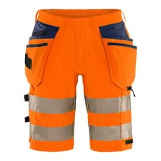 fristads-high-vis-green-handwerker-stretch-shorts-kl-2-2646-gstp-gr-e-c52 image 1