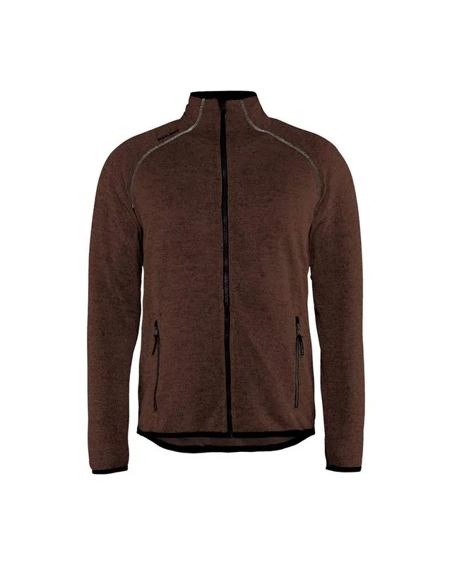 bl-kl-der-strickjacke-braun-schwarz-fleece-jacke-mit-rei-verschluss-gr-e-xs image 1