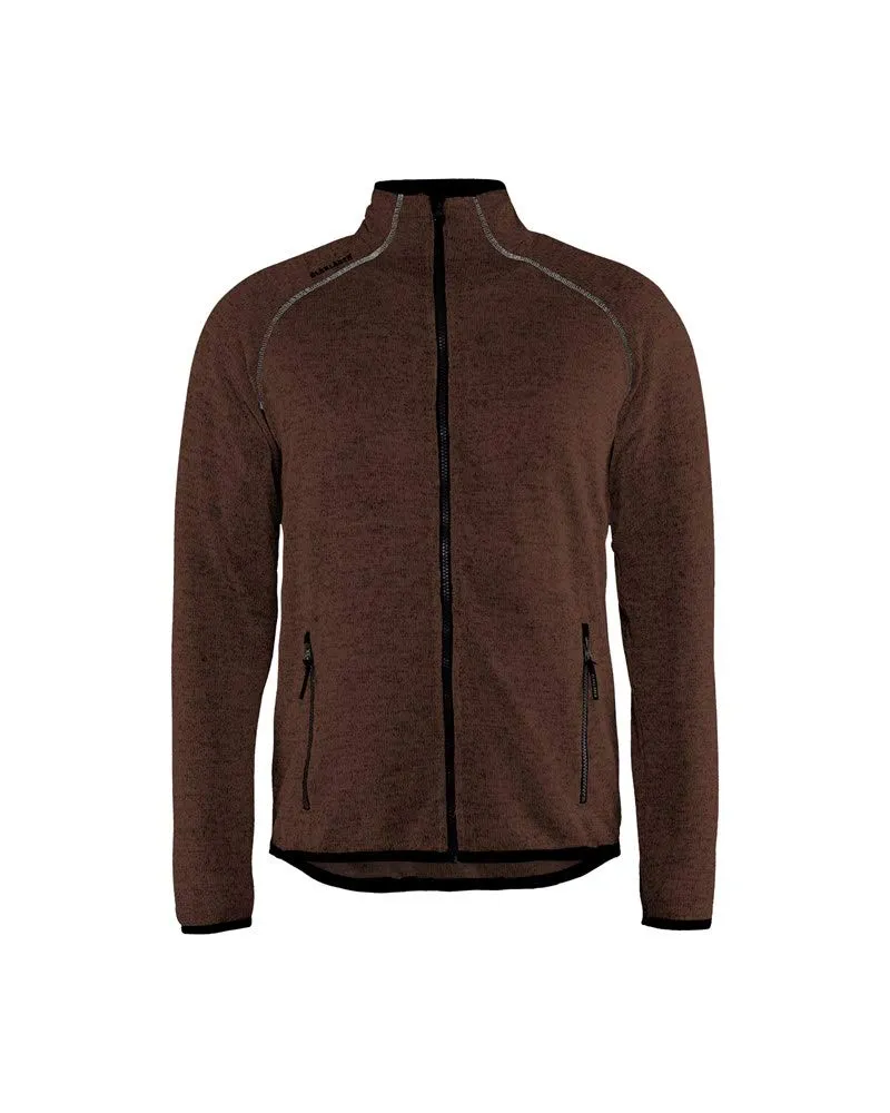 bl-kl-der-strickjacke-braun-schwarz-fleece-jacke-mit-rei-verschluss-gr-e-xs image 1