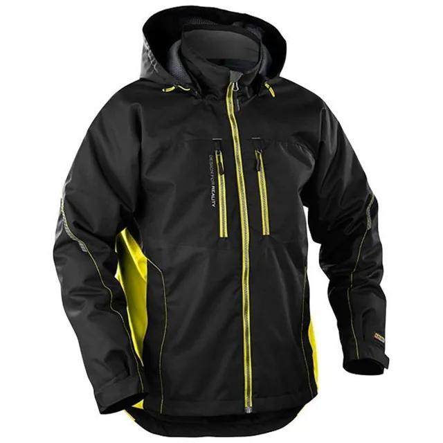 bl-kl-der-4890-leichte-gef-tterte-funktionsjacke-schwarz-gelb-s image 1