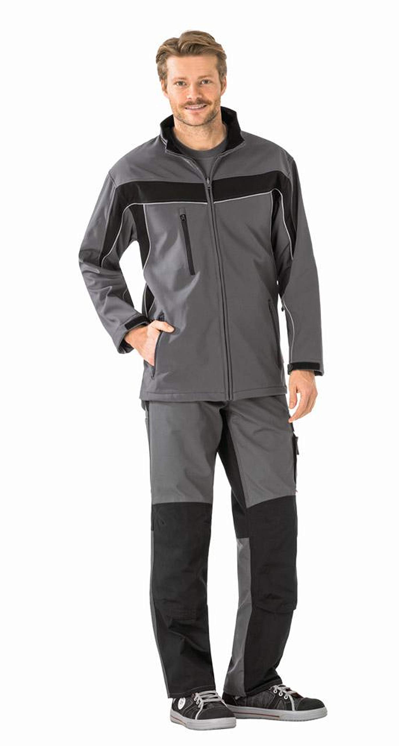 planam-plaline-softshelljacke-herren-m-schwarz-zink-wasserabweisend image 7