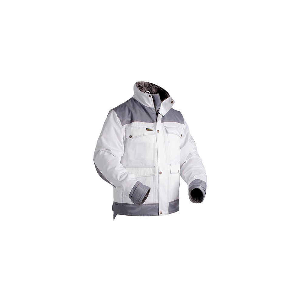 bl-kl-der-4865-maler-gef-tterte-winterjacke-wei-grau-arbeitsjacke image 1