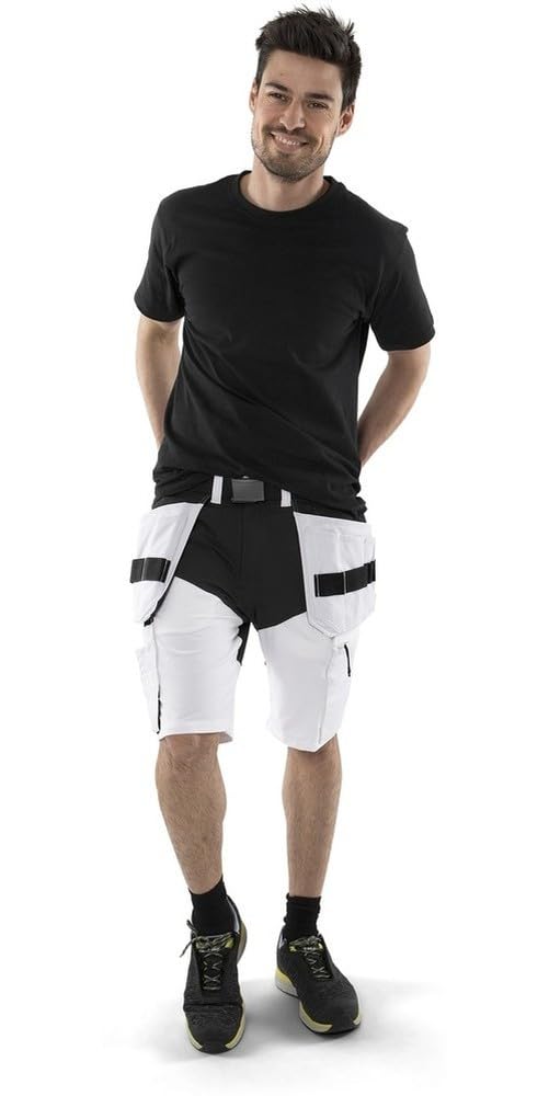 fristads-kansas-stretch-shorts-f-r-maler-c58-wei-schwarz image 2