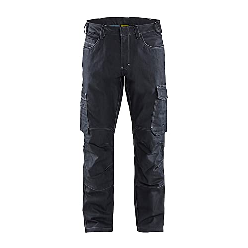 bl-kl-der-1457-service-denim-stretch-arbeitshose-marineblau-schwarz-c148 image 4