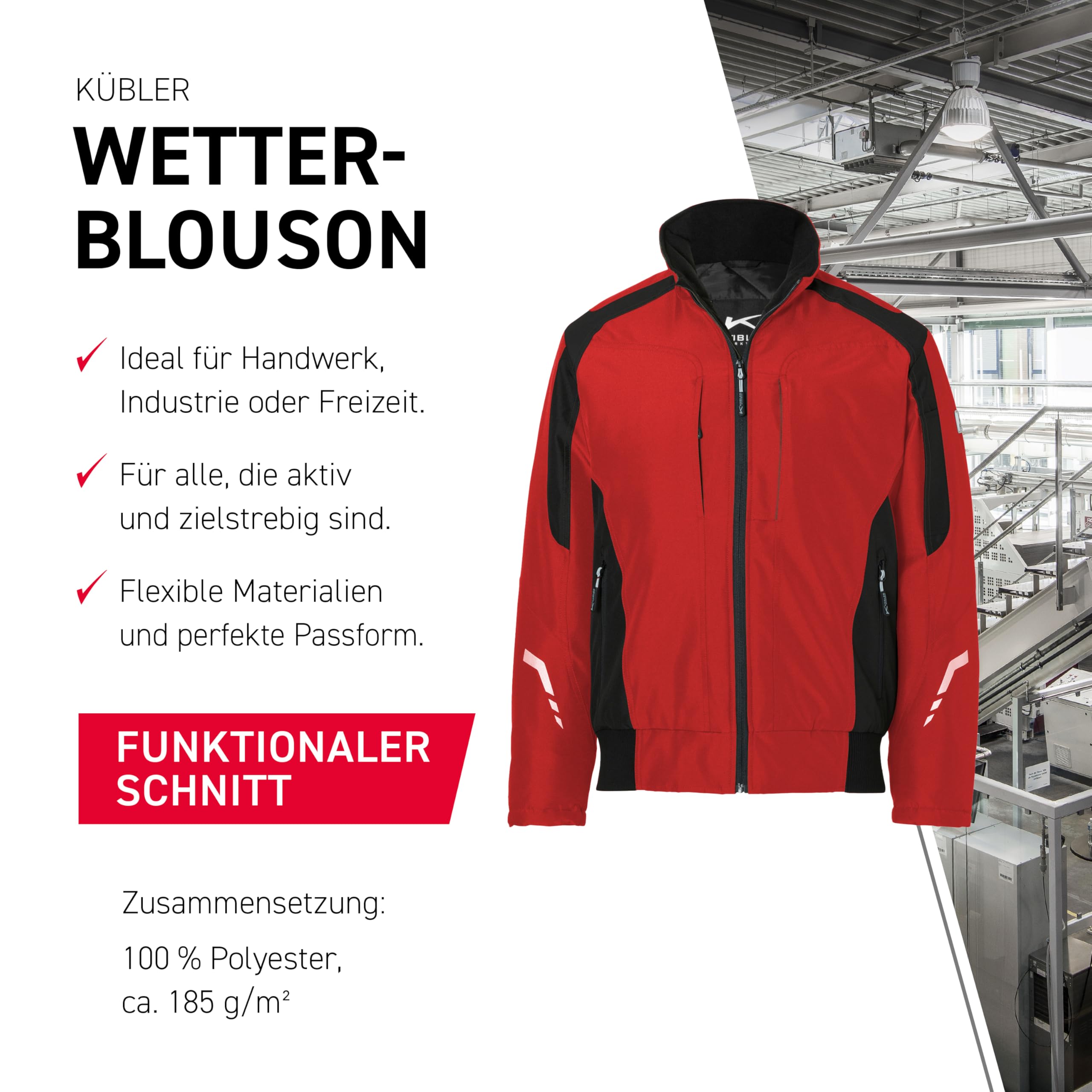 k-bler-wetterblouson-wattiert-mittelrot-schwarz-gr-l image 3