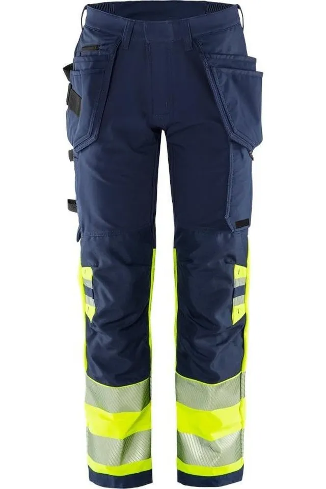 fristads-green-2643-gstp-high-vis-kansas-stretchhose-kl-1-d88-warnschutz-gelb-ma image 1