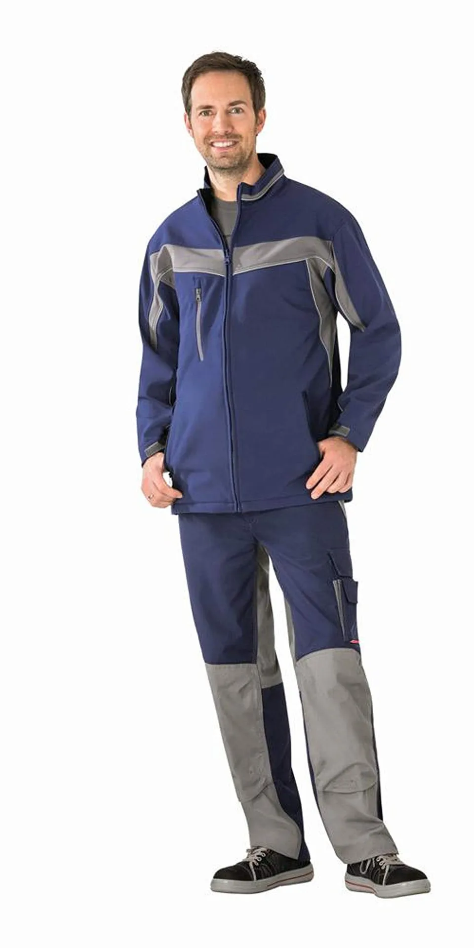 planam-plaline-softshelljacke-herren-m-schwarz-zink-wasserabweisend image 1