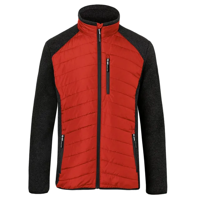 k-bler-hybridjacke-arbeitshybridjacke-strickfleece-stepp-mittelrot-dunkelgrau-gr image 1