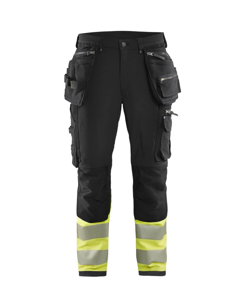bl-kl-der-1993-hi-vis-4-wege-stretch-arbeitshose-schwarz-gelb-gr-e-d112 image 1