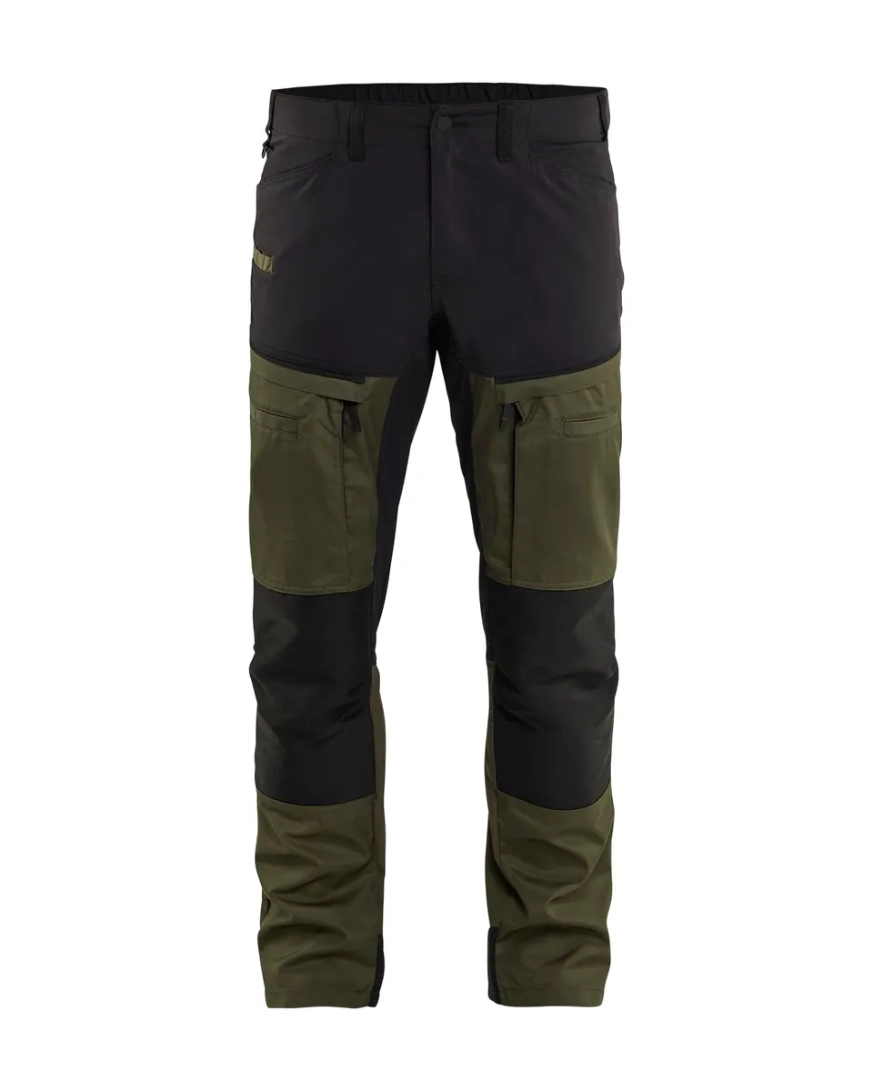 bl-kl-der-1456-maintenance-stretch-arbeitshose-waldgr-n-schwarz-xl-kurz image 1