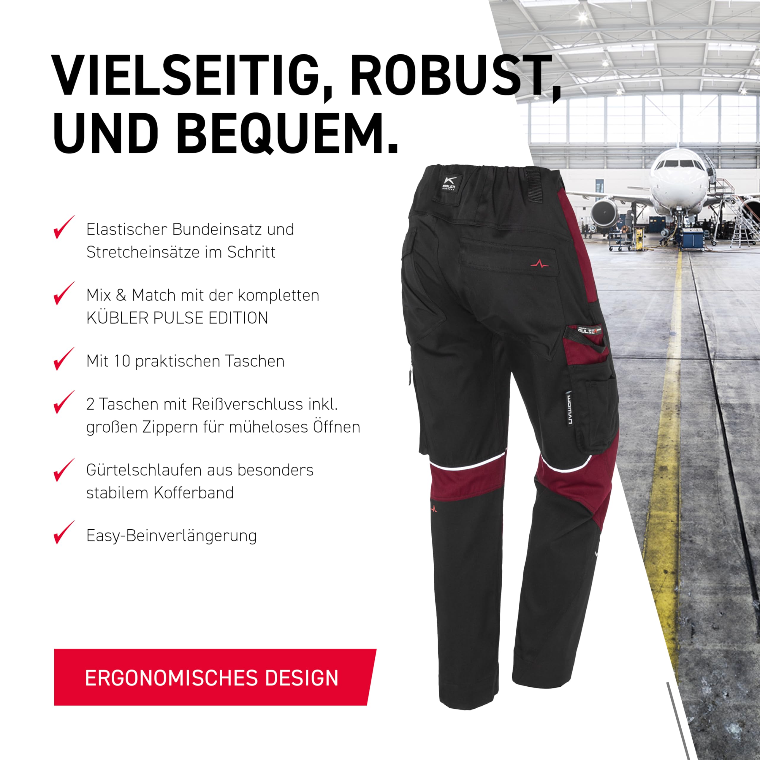 k-bler-pulse-woman-bundhose-schwarz-bordeaux-gr-e-40-damen-arbeitshose image 6