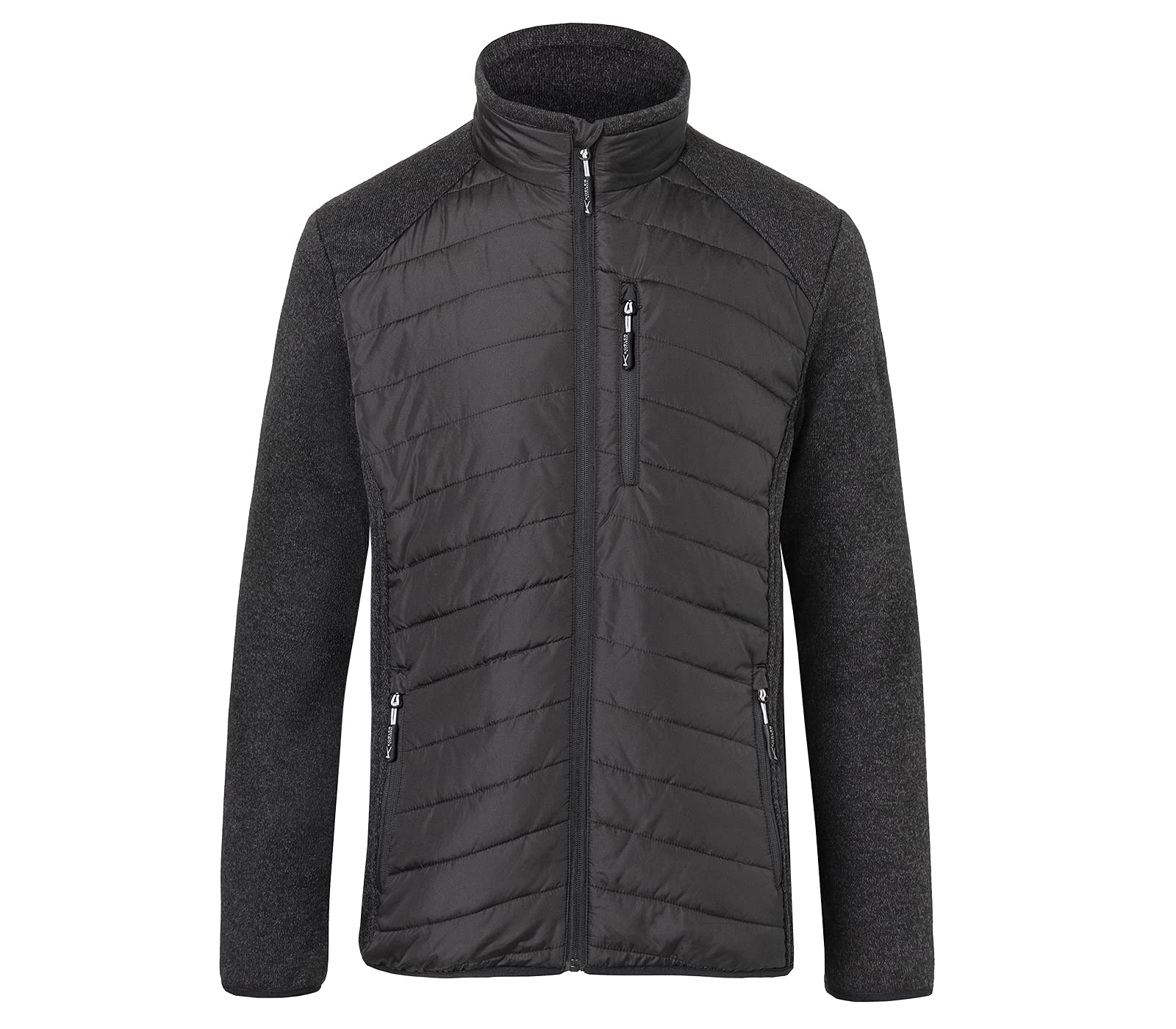 k-bler-workwear-hybridjacke-strickfleece-stepp-schwarz-dunkelgrau-gr-l image 1