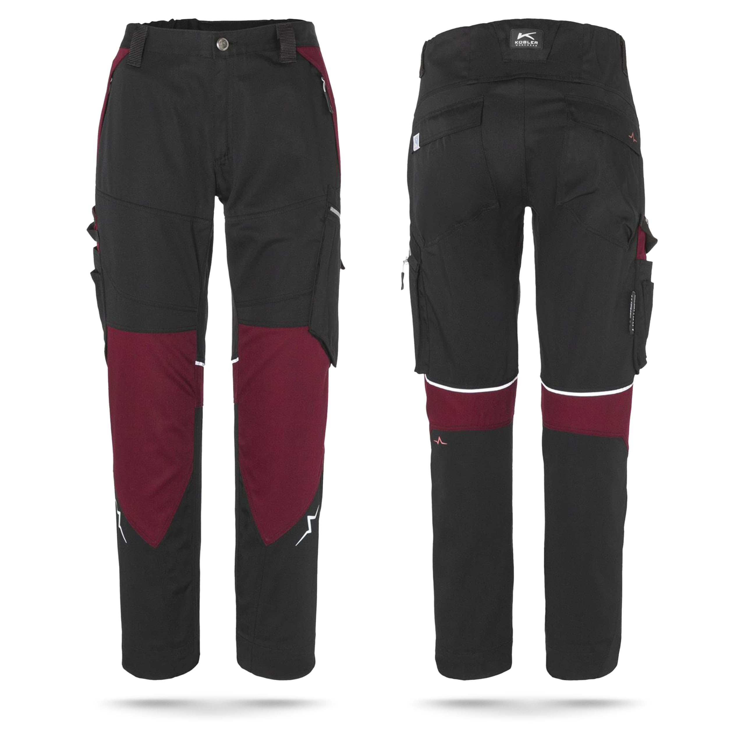 k-bler-pulse-woman-bundhose-schwarz-bordeaux-gr-e-40-damen-arbeitshose image 1