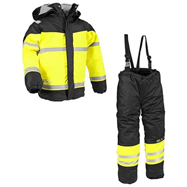bl-kl-der-4860-regen-set-kinder-regenjacke-regenhose-schwarz-gelb-c128 image 1