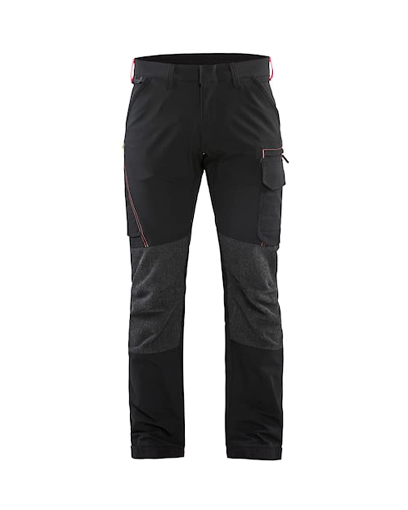bl-kl-der-1422-4-wege-stretch-service-arbeitshose-schwarz-rot-d100 image 1