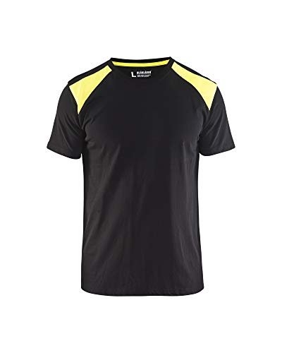 bl-kl-der-3379-bicolore-arbeits-t-shirt-schwarz-high-vis-gelb-xxxl image 2