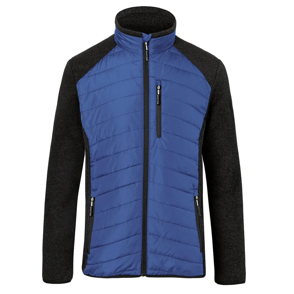 k-bler-hybridjacke-arbeitshybridjacke-strickfleece-stepp-kbl-blau-dunkelgrau-gr- image 1
