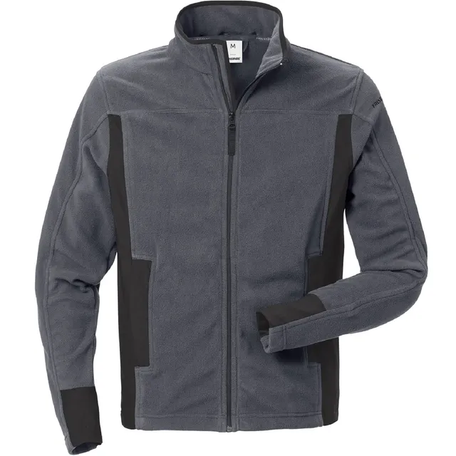 fristads-fusion-fleecejacke-4003-mfl-grau-schwarz-gr-e-3xl-mit-stretch image 1