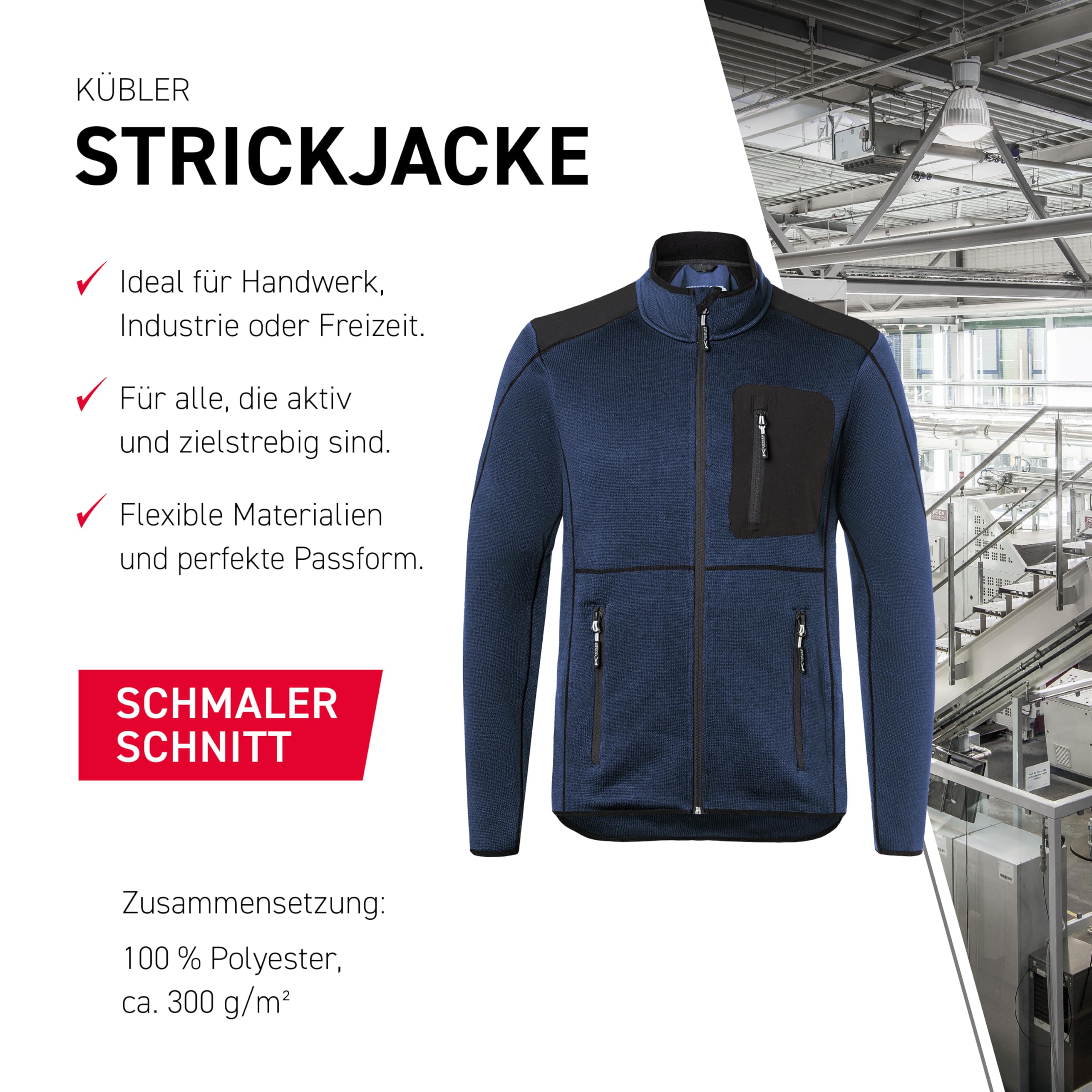 k-bler-iconiq-strickjacke-1443-arbeitsjacke-im-stricklook-mit-kontrasteins-tzen image 3