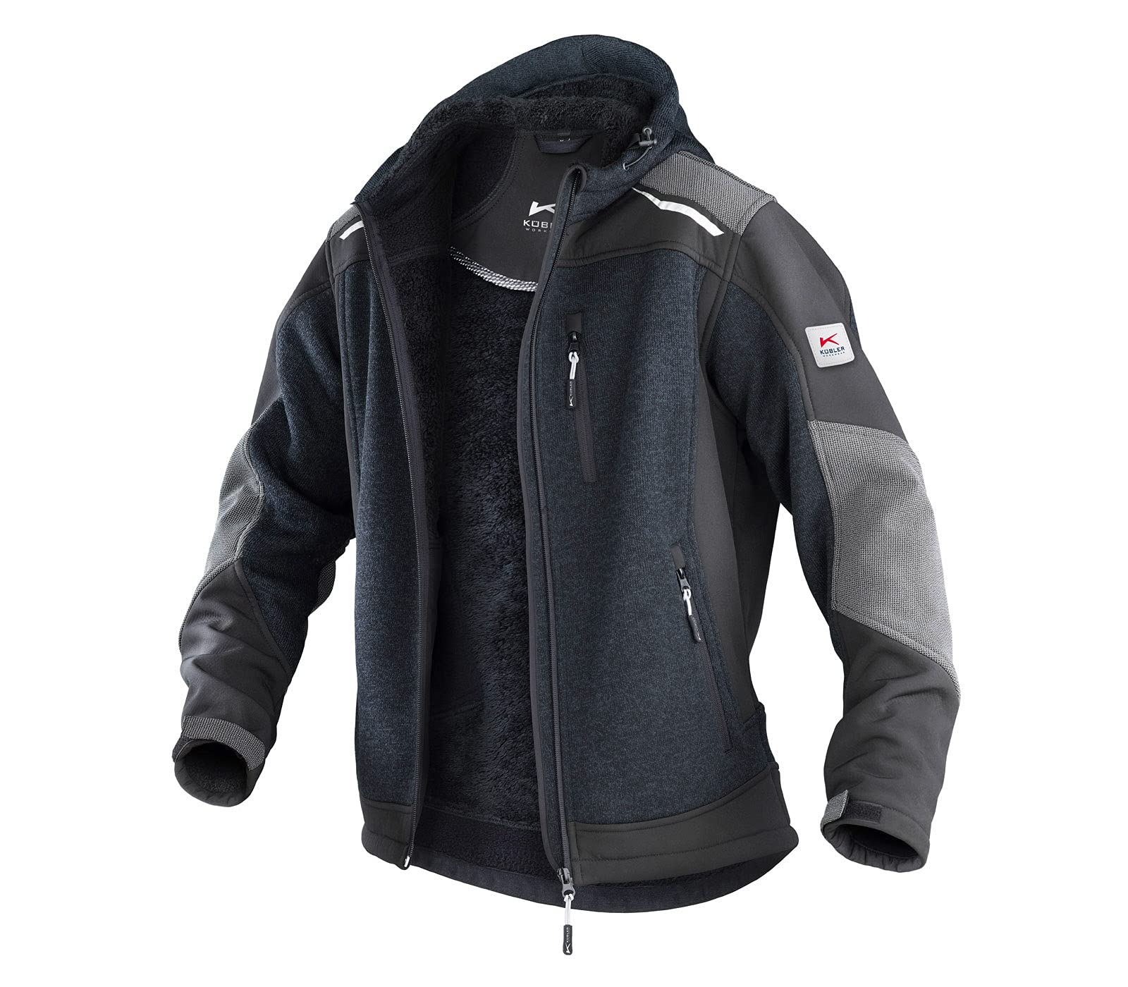 k-bler-activiq-strickjacke-arbeitsjacke-im-stricklook-mit-reflex image 5