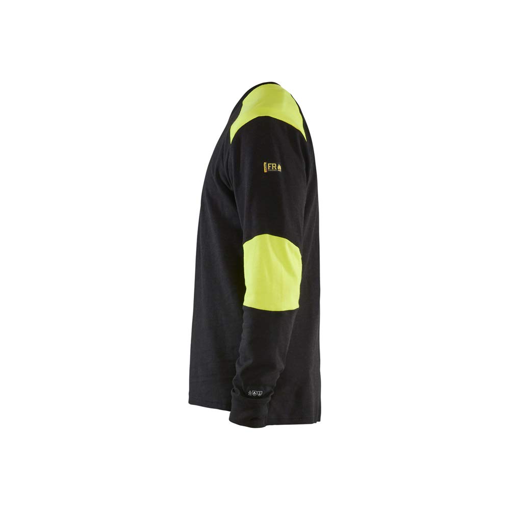 bl-kl-der-3457-schwer-flammschutz-langarm-t-shirt-marineblau-gelb image 3