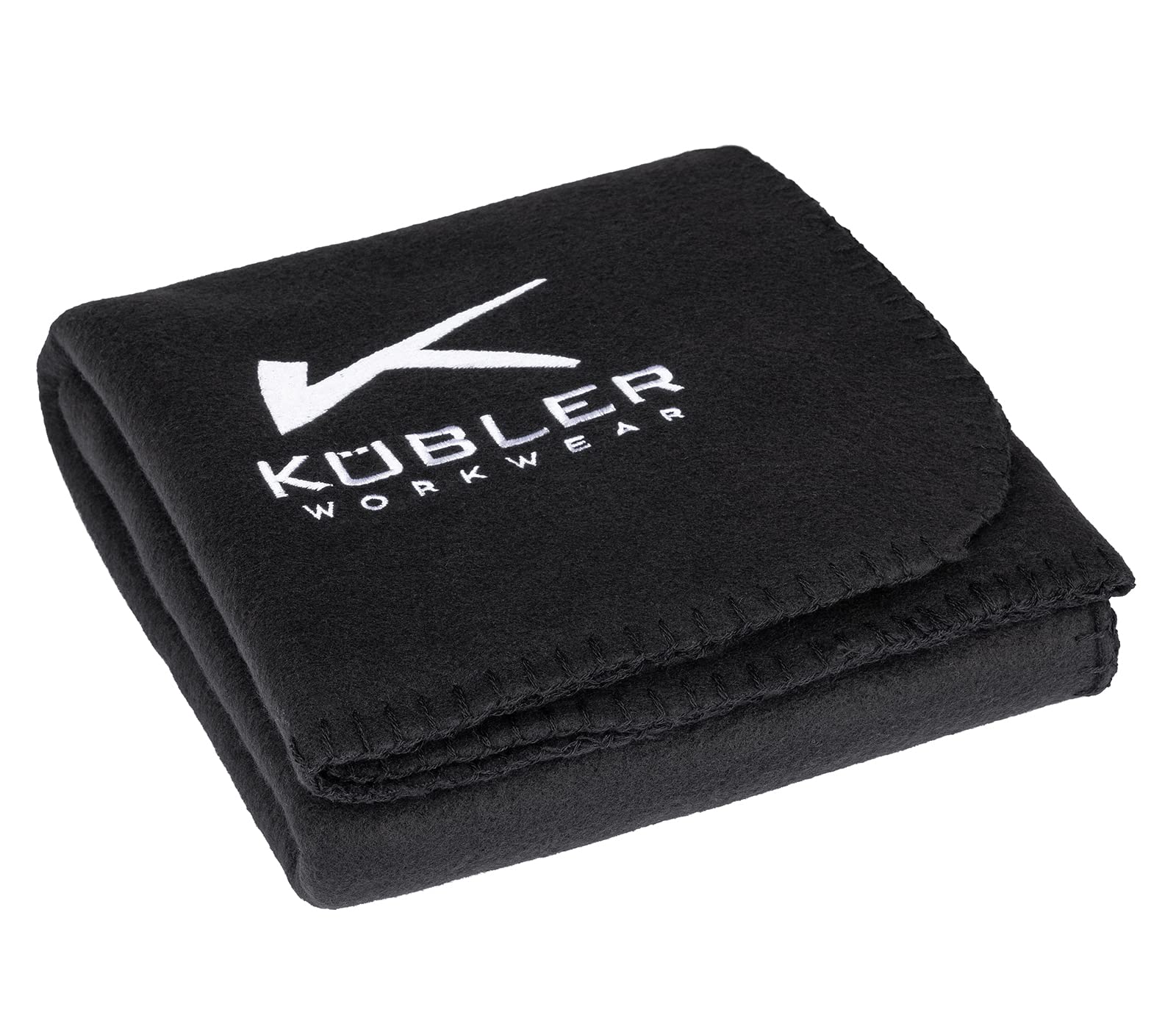k-bler-fleecedecke-schwarz-1-45-m-x-0-95-m-mit-wei-em-logo-gr-e-st image 1