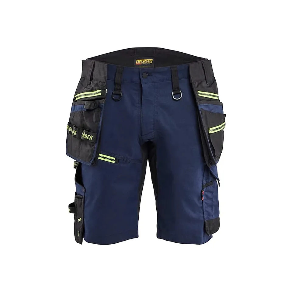 bl-kl-der-craftsman-stretch-striker-1972-arbeitsshorts-marineblau-gelb-fluoreszi image 1