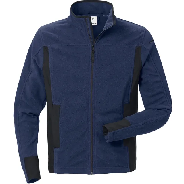 fristads-fusion-fleecejacke-4003-mfl-marine-schwarz-gr-e-l-mit-stretch image 1