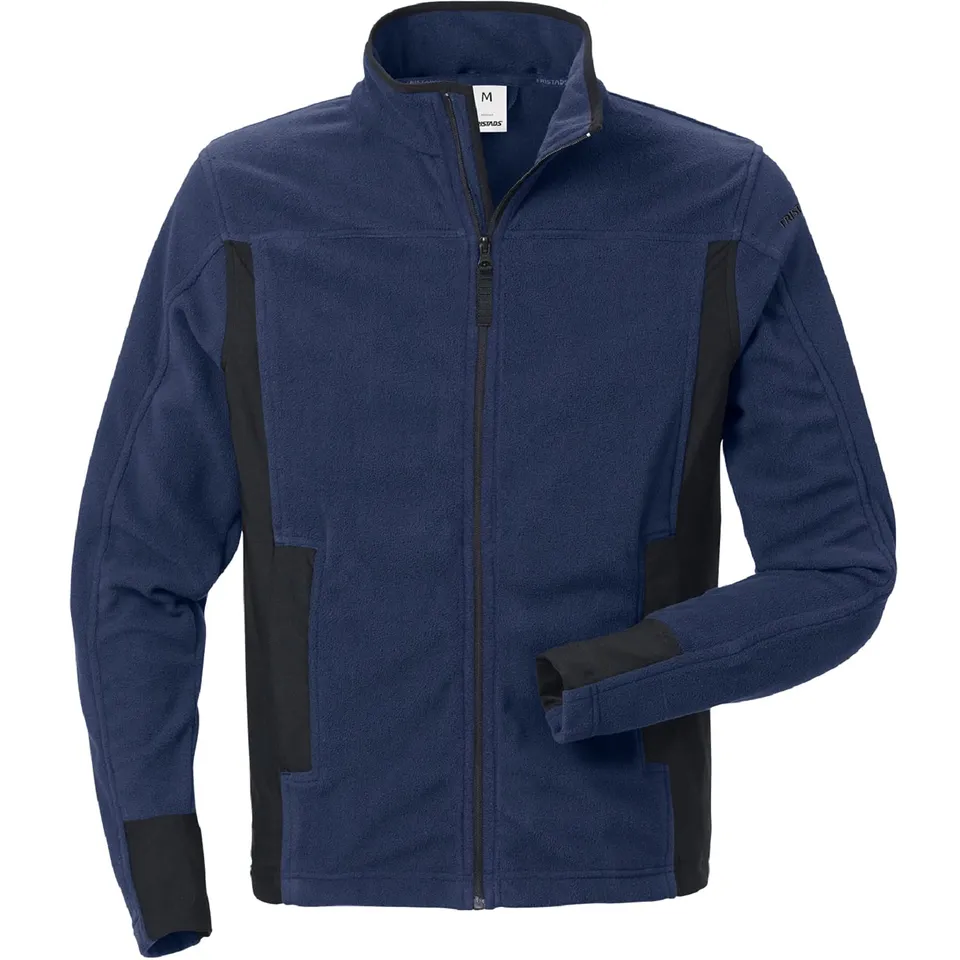 fristads-fusion-fleecejacke-4003-mfl-marine-schwarz-gr-e-l-mit-stretch image 1