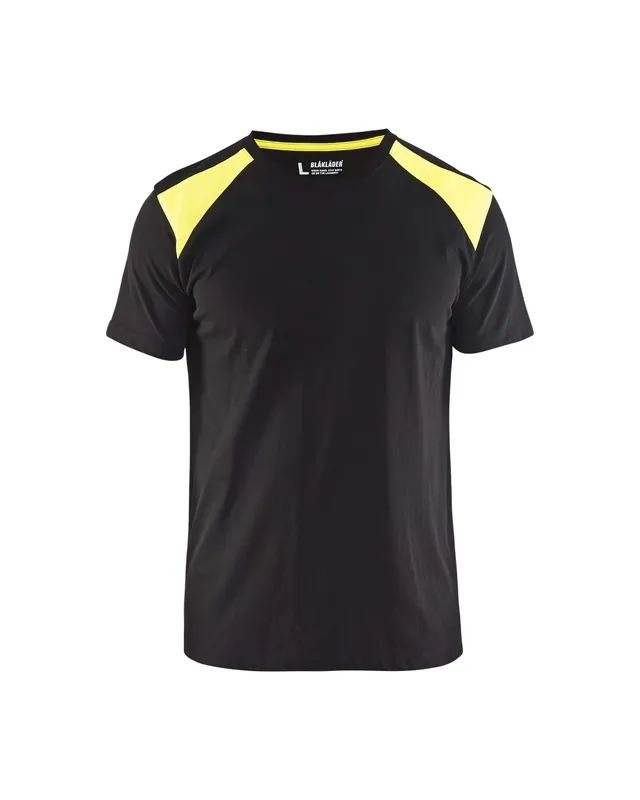 bl-kl-der-3379-bicolore-arbeits-t-shirt-schwarz-high-vis-gelb-xxxl image 1