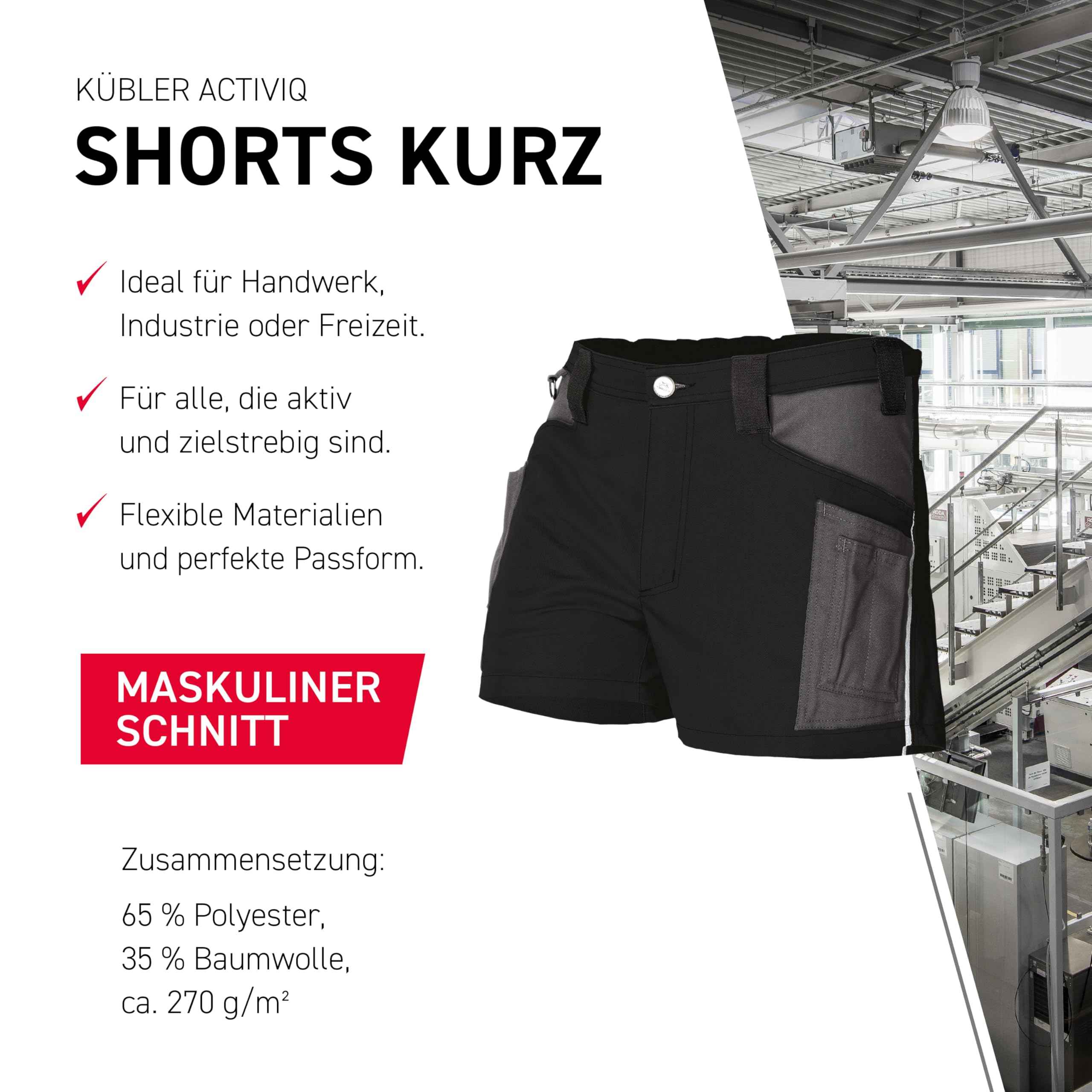 k-bler-activiq-2050-bermuda-arbeitsshorts-extra-kurz image 3