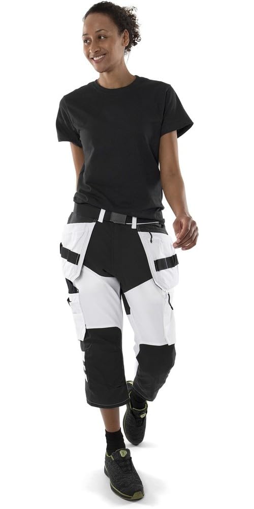 fristads-kansas-3-4-stretchhose-f-r-maler-c48-wei-schwarz image 7